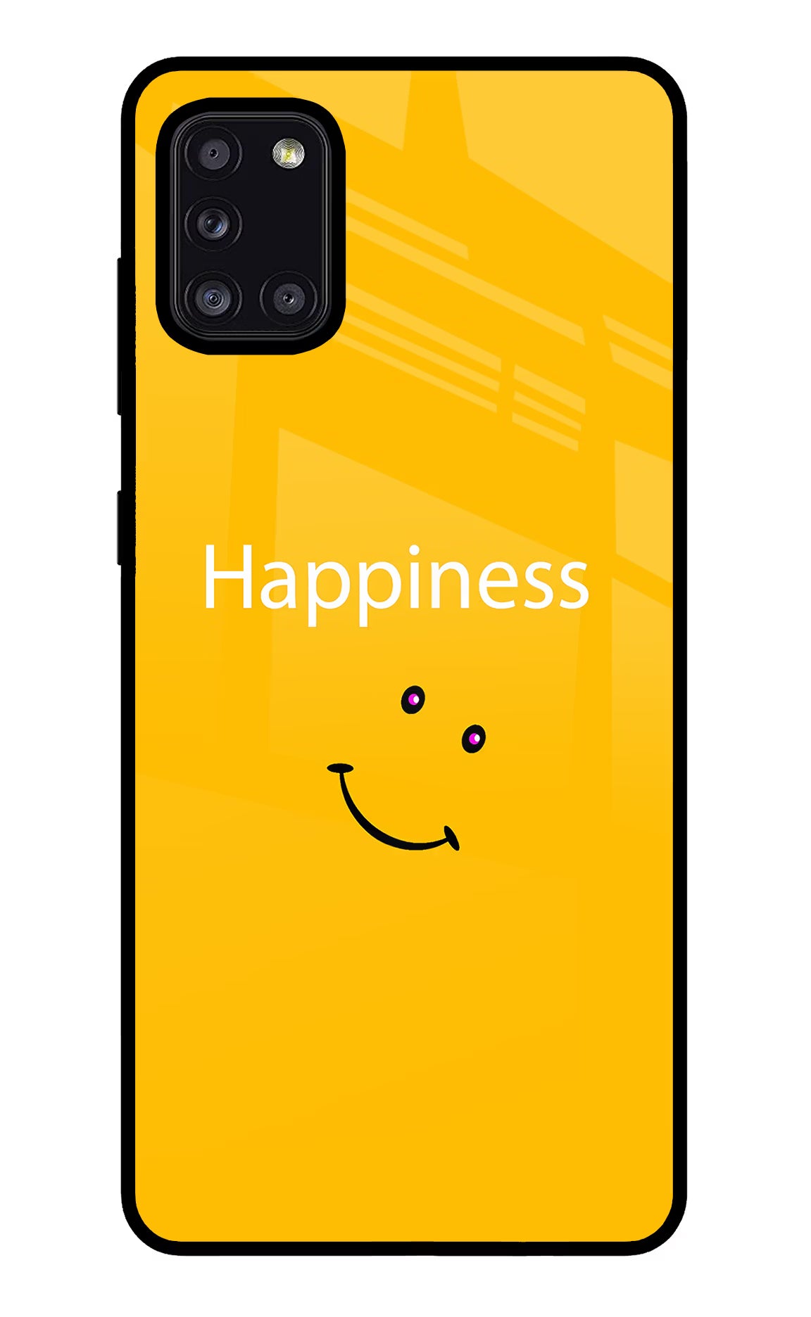 Happiness With Smiley Samsung A31 Glass Case