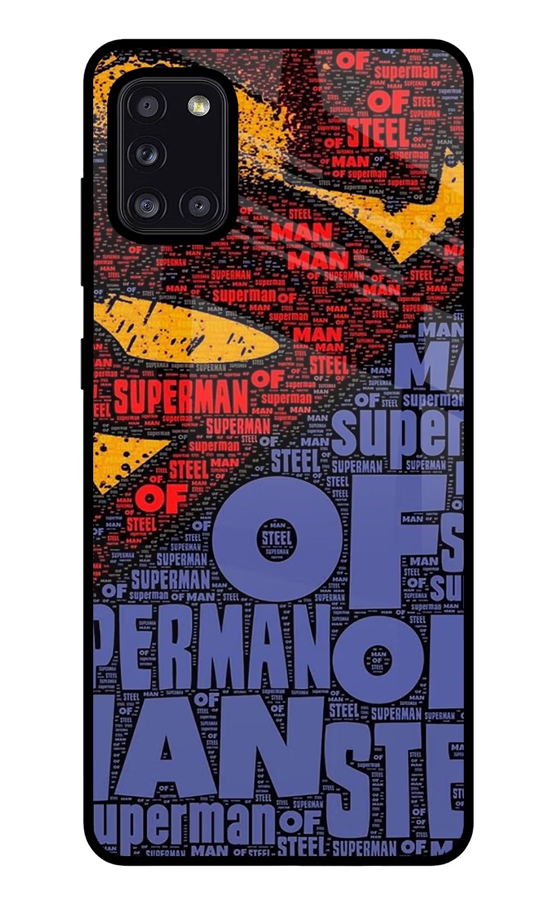 Superman Samsung A31 Glass Case Back Cover by Casekaro