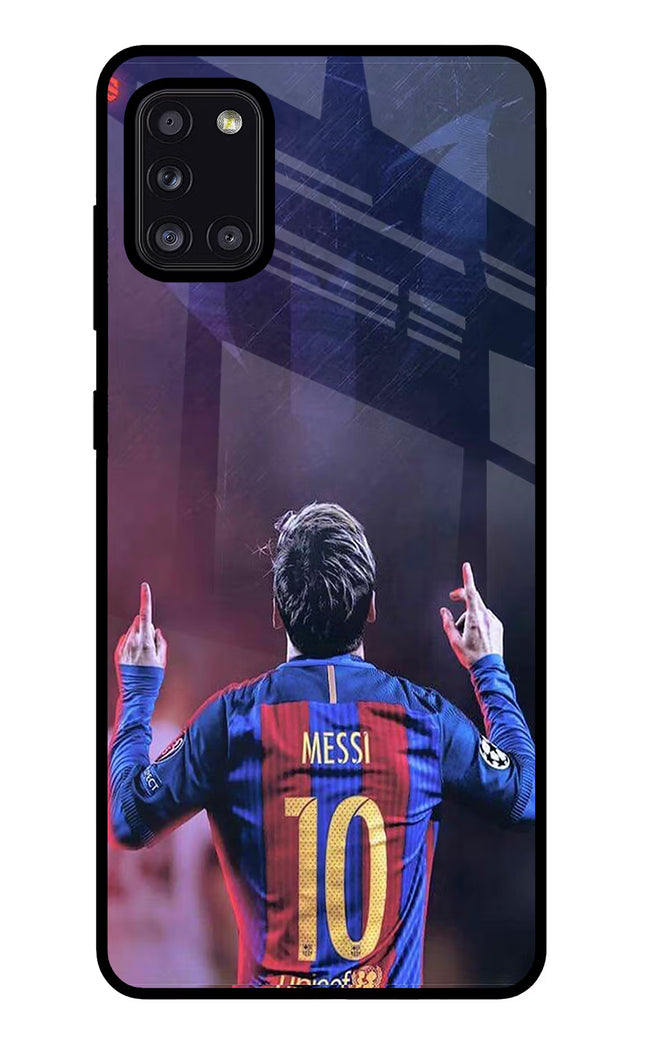 Messi Samsung A31 Glass Case Back Cover by Casekaro