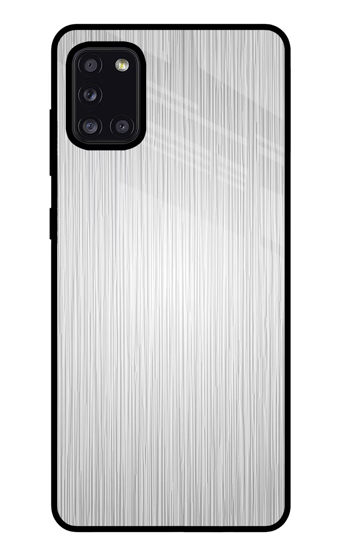 Wooden Grey Texture Samsung A31 Glass Case Back Cover by Casekaro