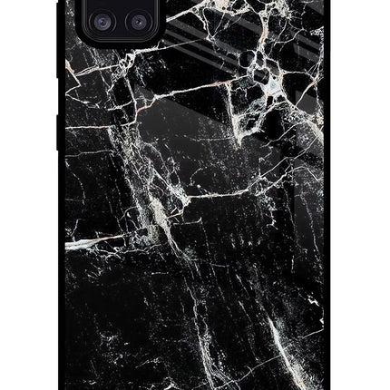 Black Marble Texture Samsung A31 Glass Case