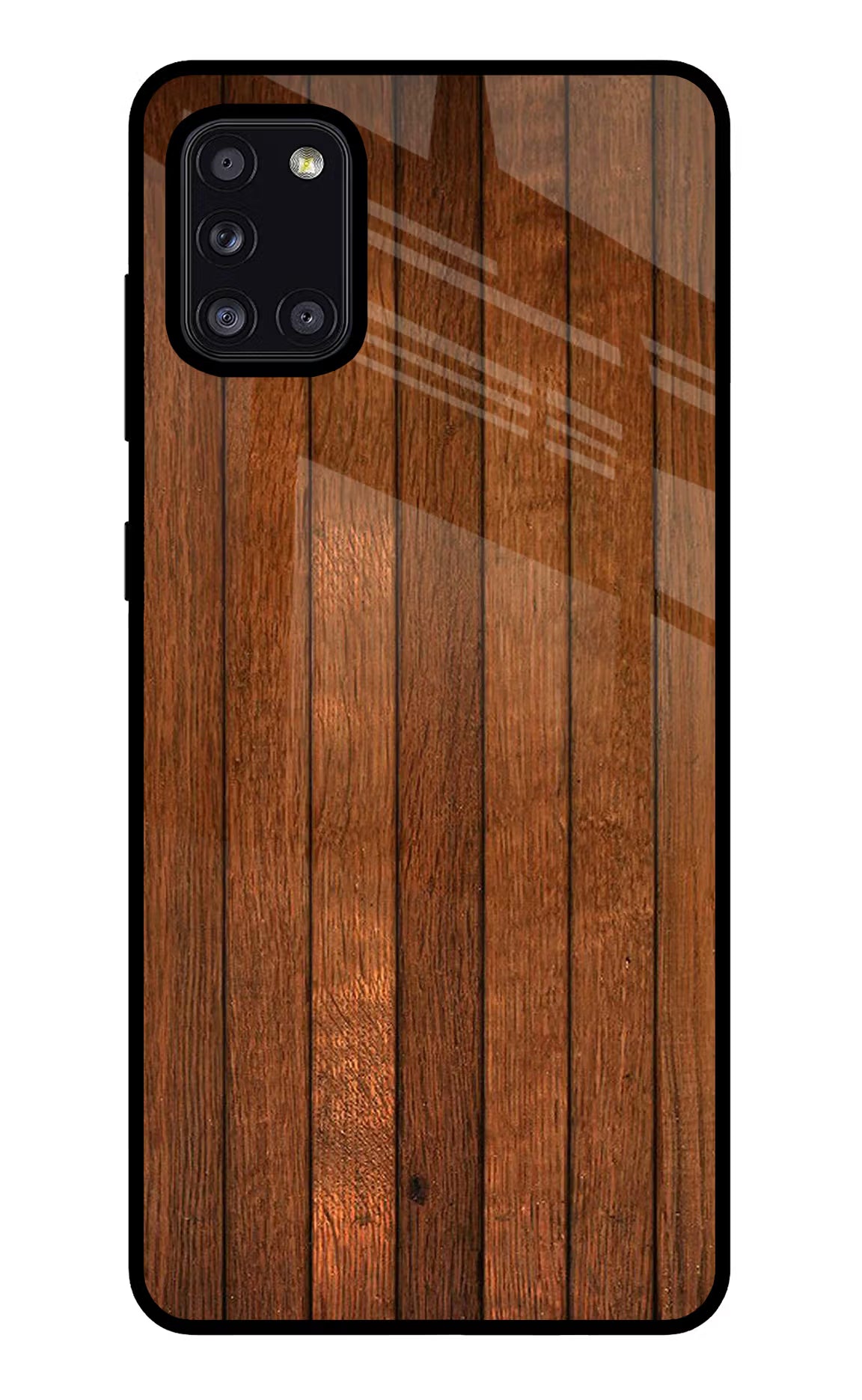 Wooden Artwork Bands Samsung A31 Glass Case Back Cover by Casekaro
