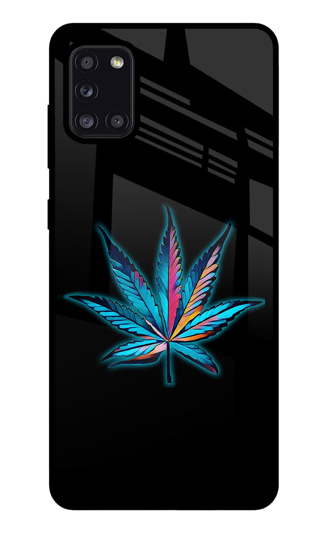 Weed Samsung A31 Glass Case Back Cover by Casekaro