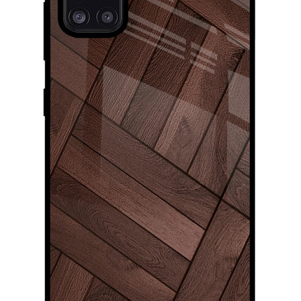 Wooden Texture Design Samsung A31 Glass Case