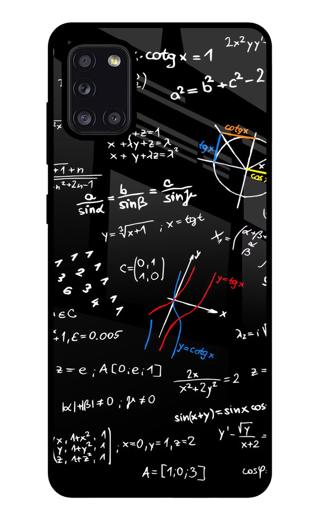 Mathematics Formula Samsung A31 Glass Case Back Cover by Casekaro