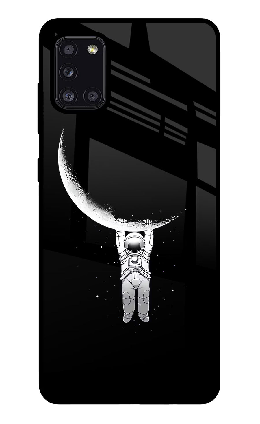 Moon Space Samsung A31 Back Cover, Glass case