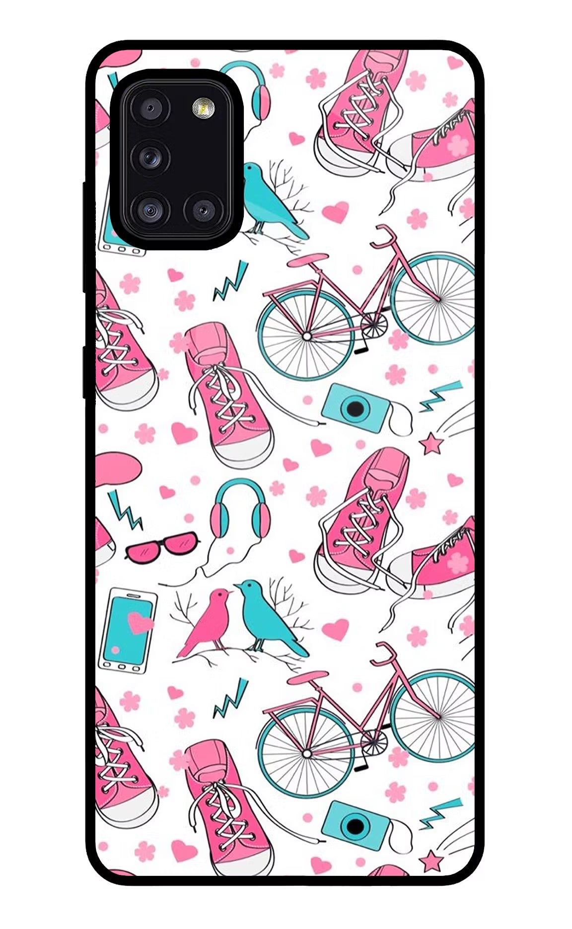 Artwork Samsung A31 Glass Case Back Cover by Casekaro