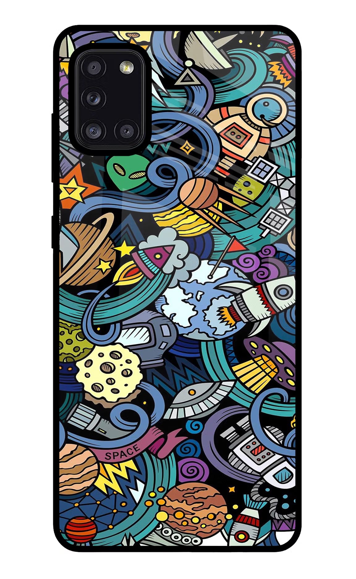 Space Abstract Samsung A31 Glass Case