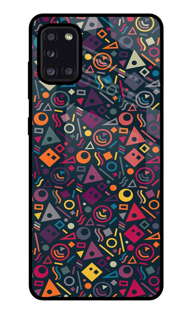 Geometric Abstract Samsung A31 Glass Case Back Cover by Casekaro