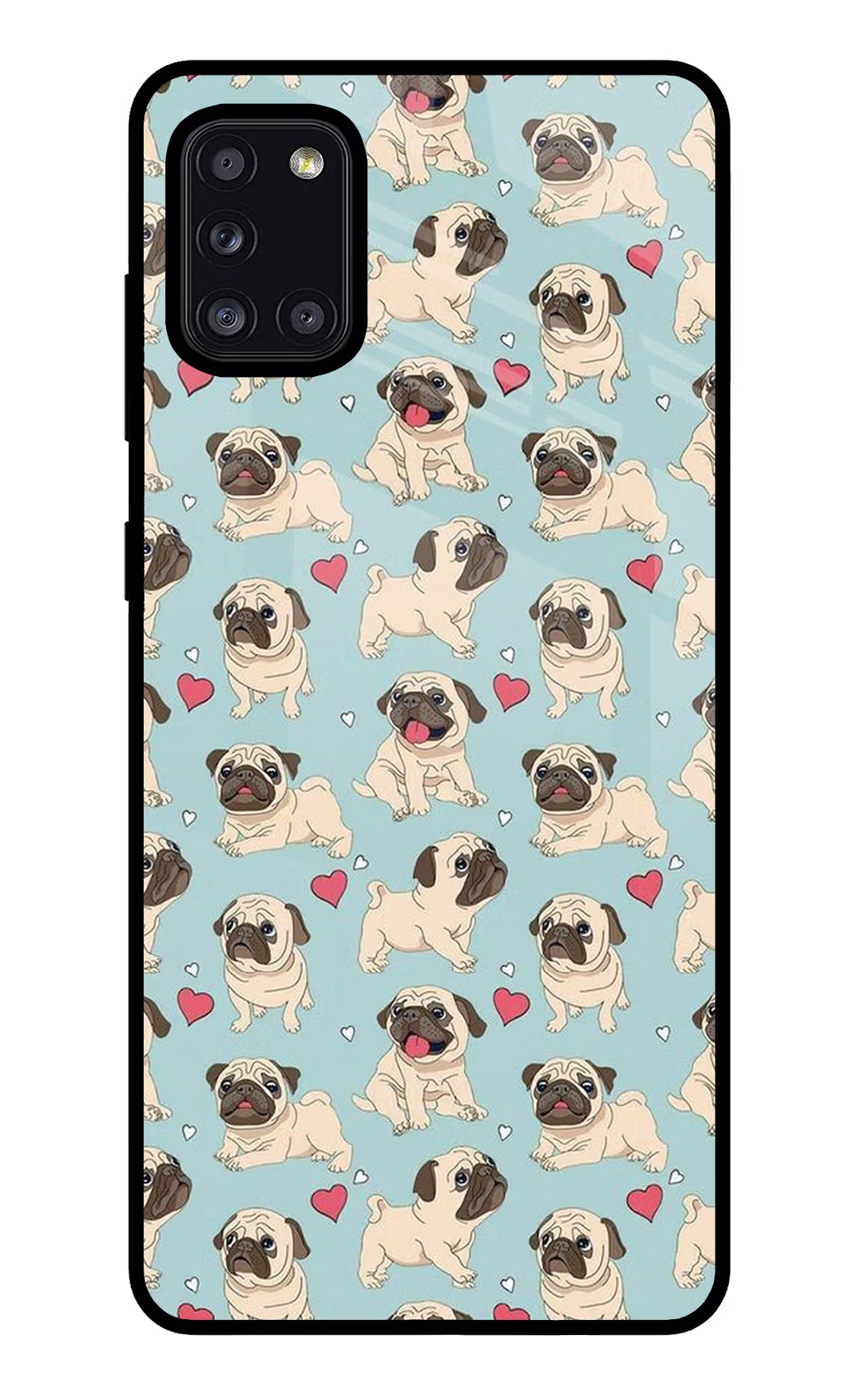 Pug Dog Samsung A31 Glass Case