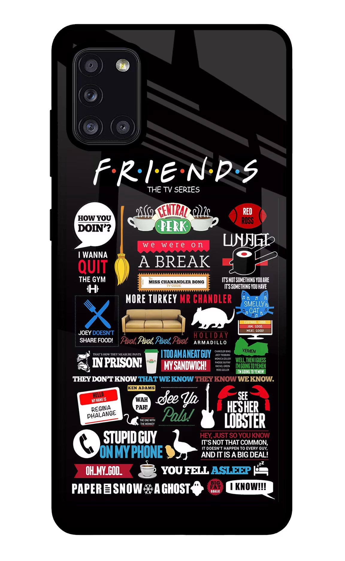 FRIENDS Samsung A31 Glass Case Back Cover by Casekaro