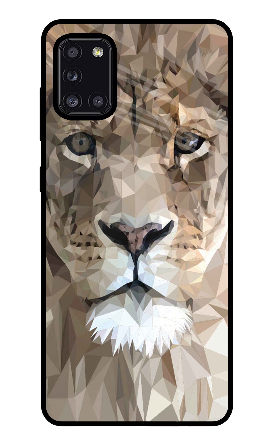 Lion Art Samsung A31 Glass Case Back Cover by Casekaro