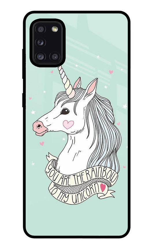 Unicorn Wallpaper Samsung A31 Glass Case
