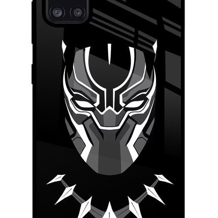 Black Panther Samsung A31 Glass Case Back Cover by Casekaro