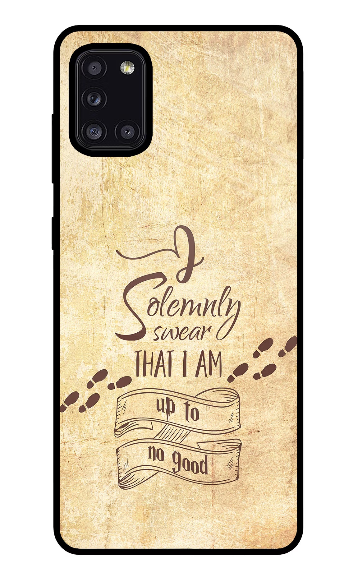 I Solemnly swear that i up to no good Samsung A31 Glass Case Back Cover by Casekaro