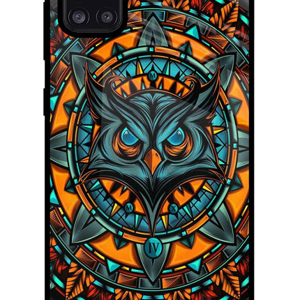 Angry Owl Art Samsung A31 Glass Case Back Cover by Casekaro