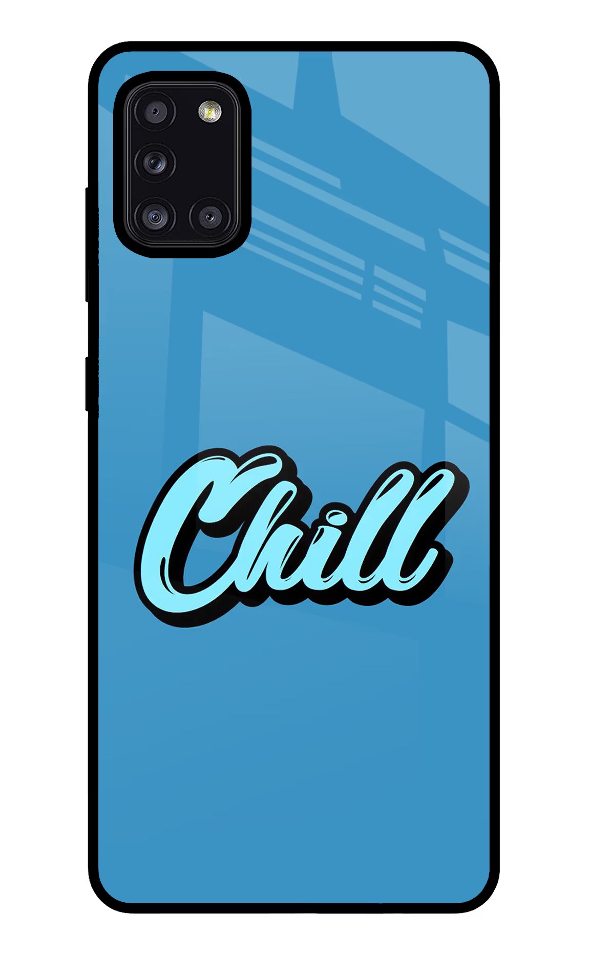 Chill Samsung A31 Glass Case Back Cover by Casekaro