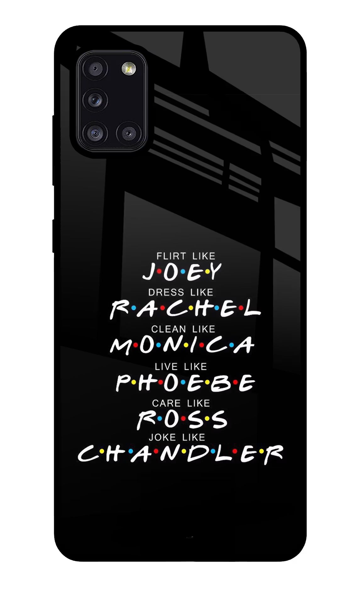 FRIENDS Character Samsung A31 Glass Case Back Cover by Casekaro