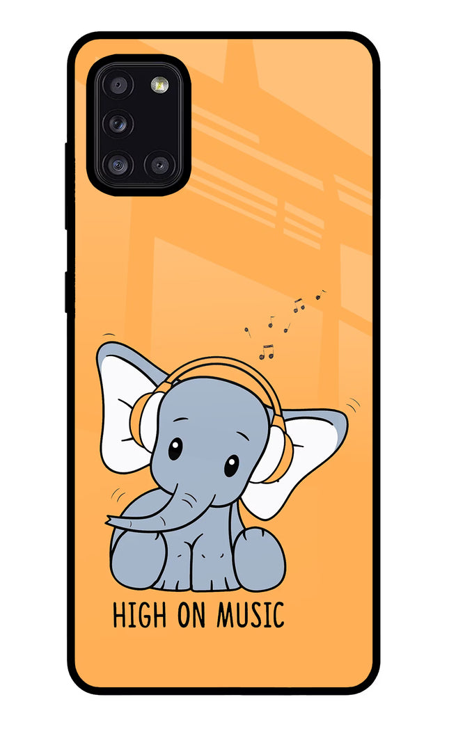 High On Music Samsung A31 Glass Case