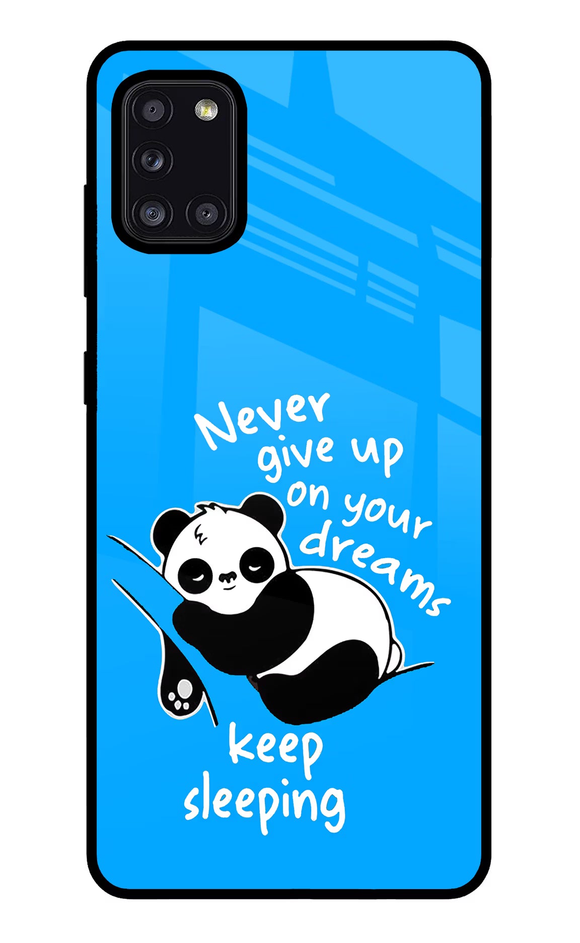 Keep Sleeping Samsung A31 Glass Case Back Cover by Casekaro
