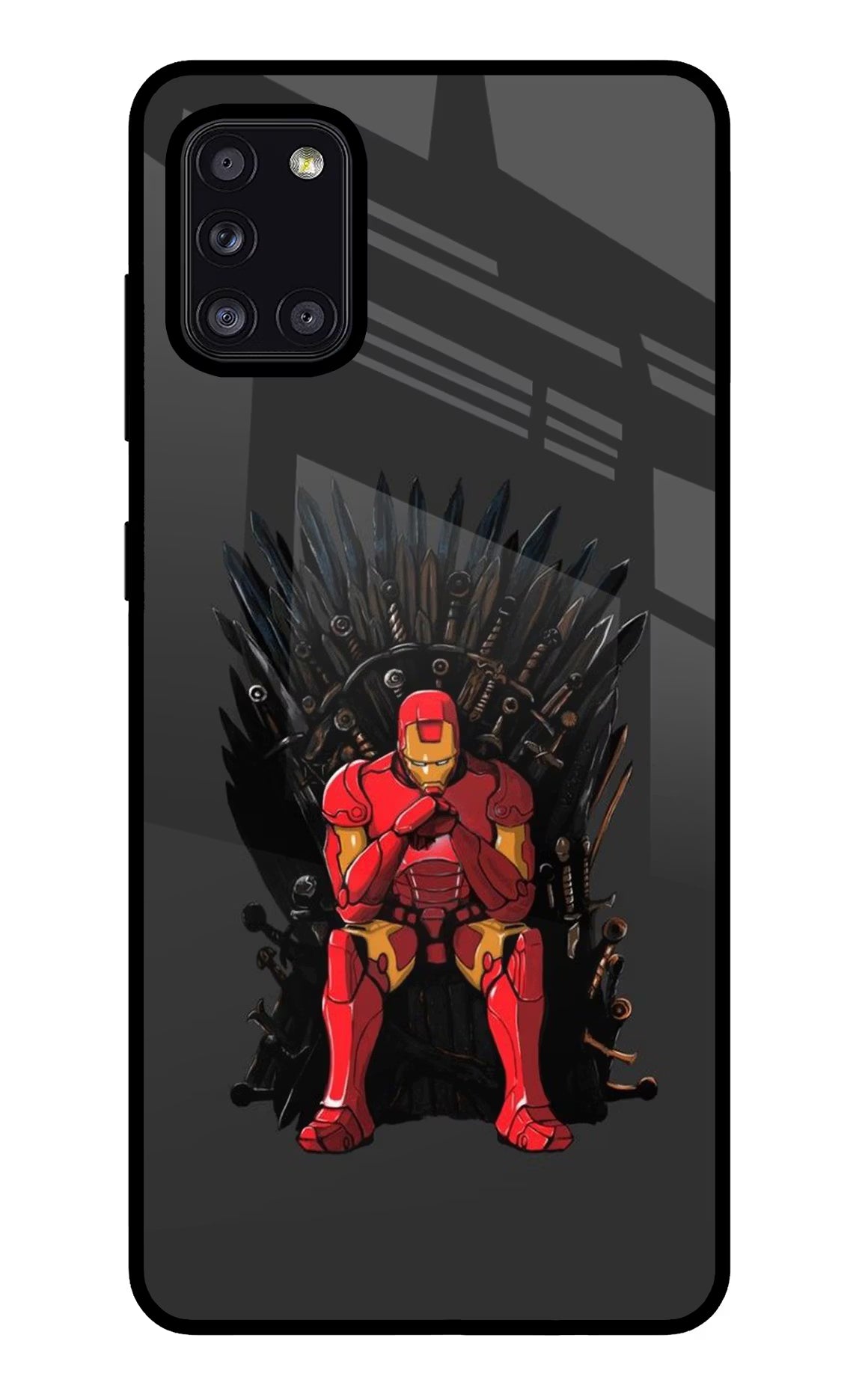 Ironman Throne Samsung A31 Glass Case Back Cover by Casekaro