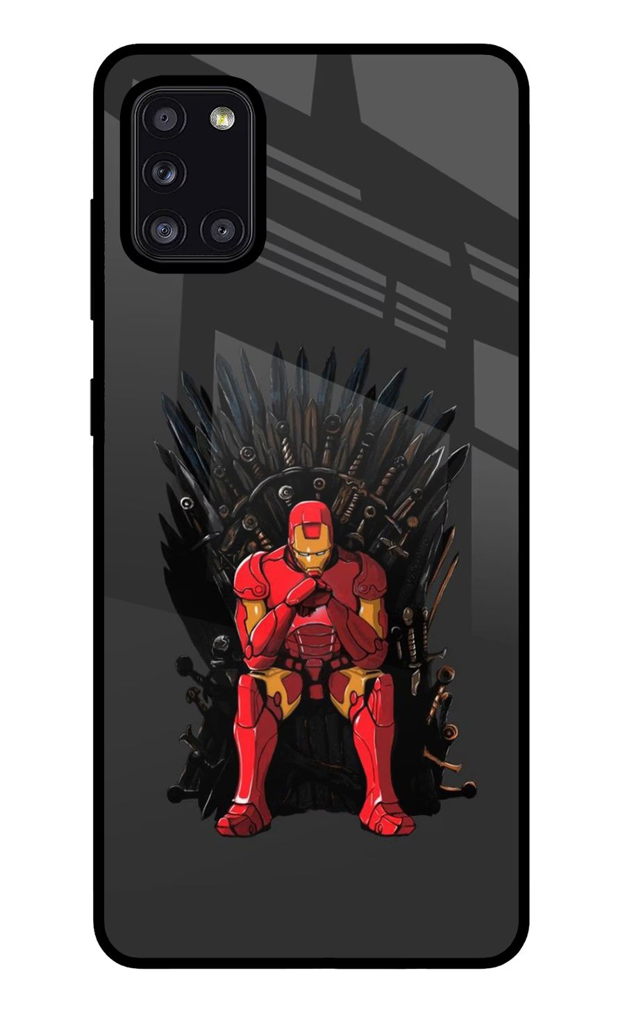 Ironman Throne Samsung A31 Back Cover, Glass case