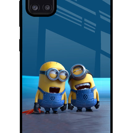 Minion Laughing Samsung A31 Glass Case Back Cover by Casekaro