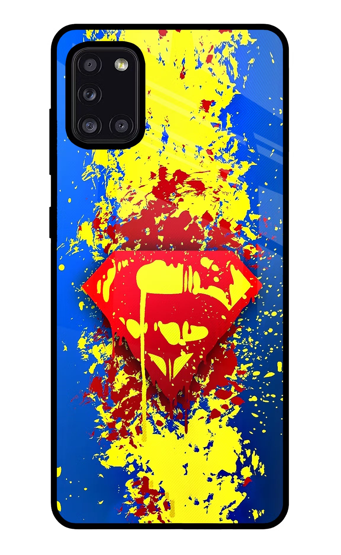 Superman logo Samsung A31 Glass Case Back Cover by Casekaro
