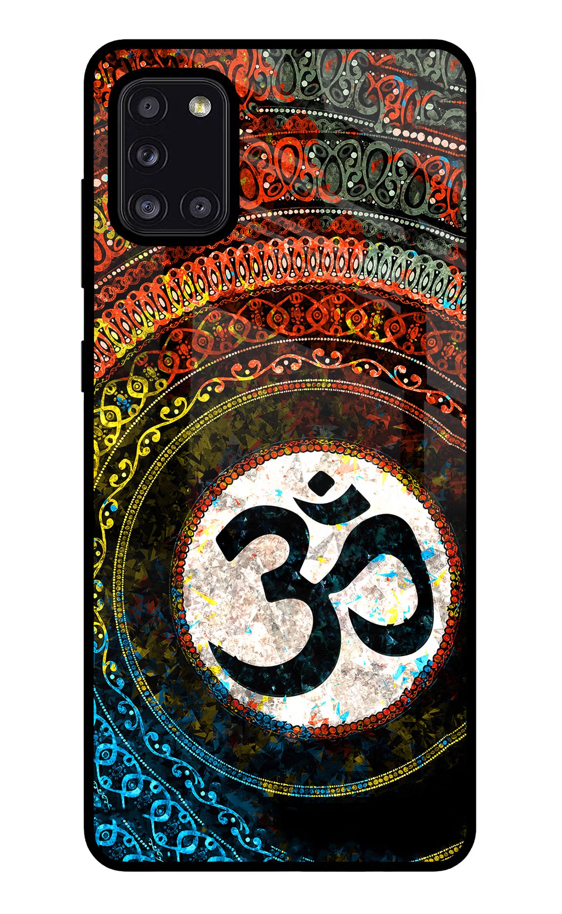 Om Cultural Samsung A31 Glass Case Back Cover by Casekaro