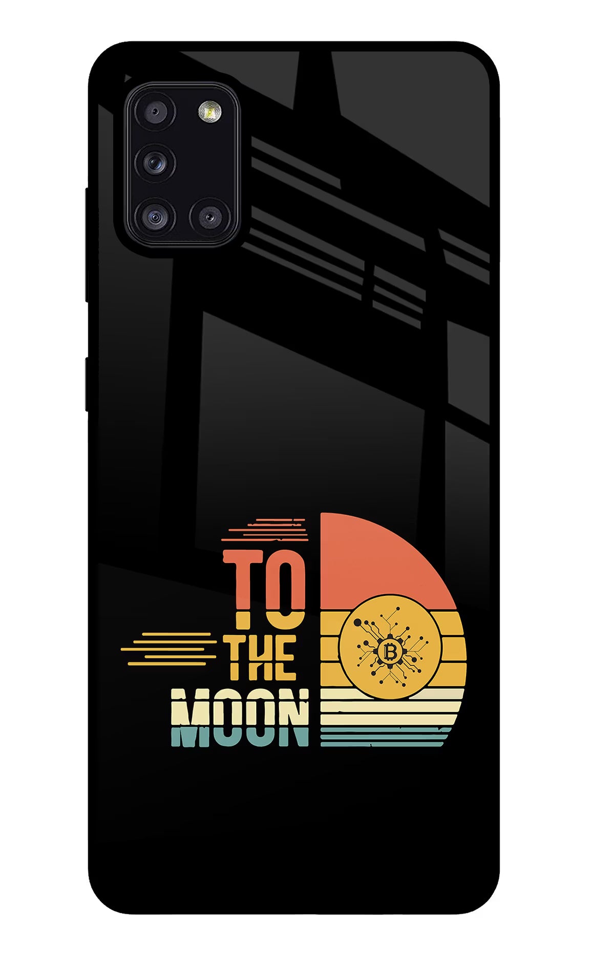 To the Moon Samsung A31 Glass Case Back Cover by Casekaro