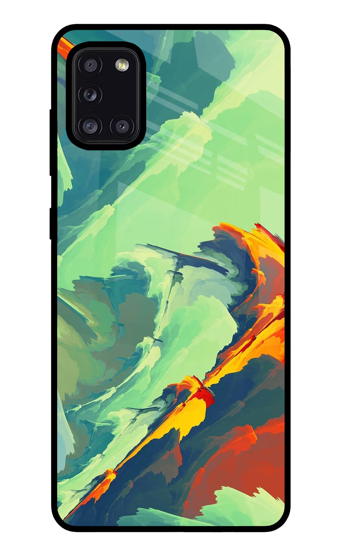 Paint Art Samsung A31 Glass Case Back Cover by Casekaro
