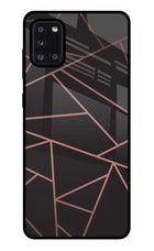 Geometric Pattern Samsung A31 Glass Case Back Cover by Casekaro