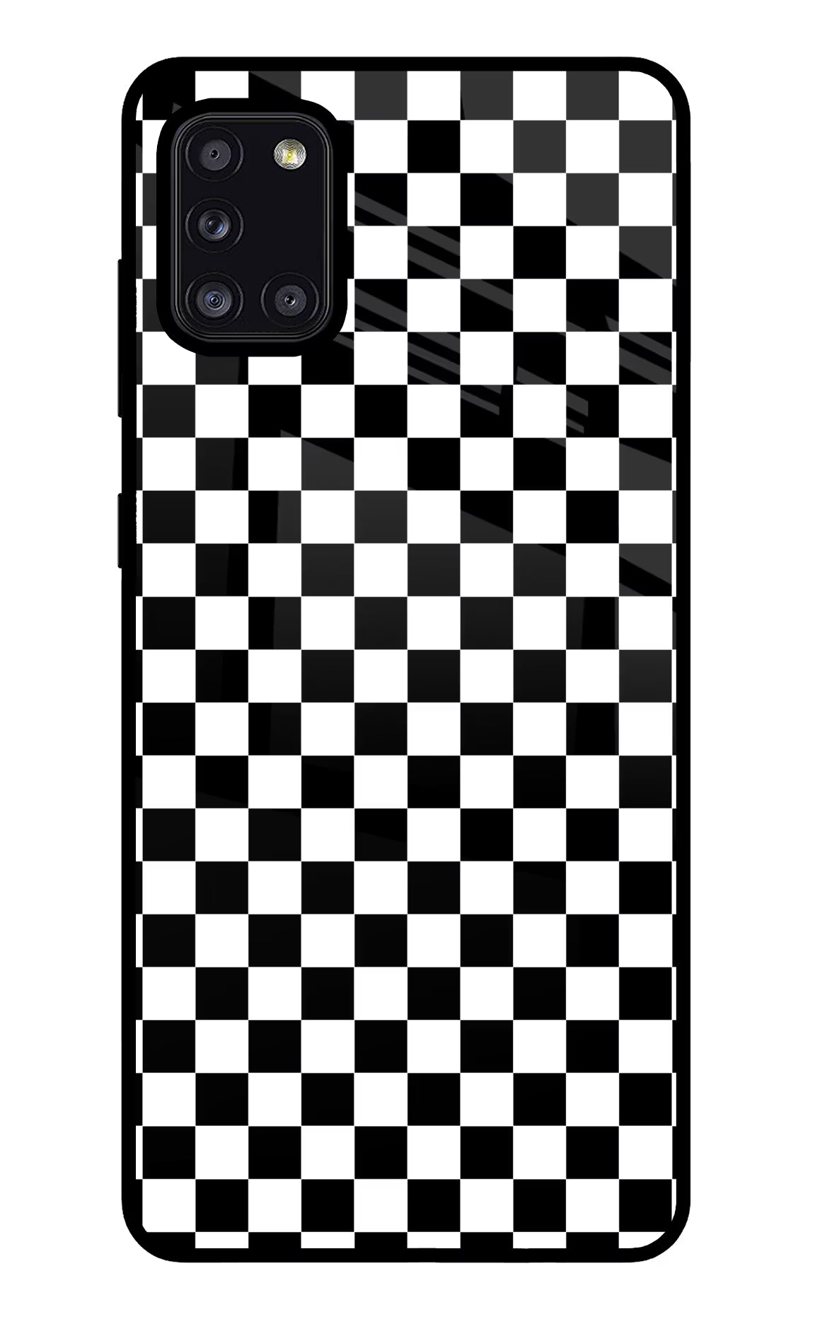 Chess Board Samsung A31 Glass Case Back Cover by Casekaro