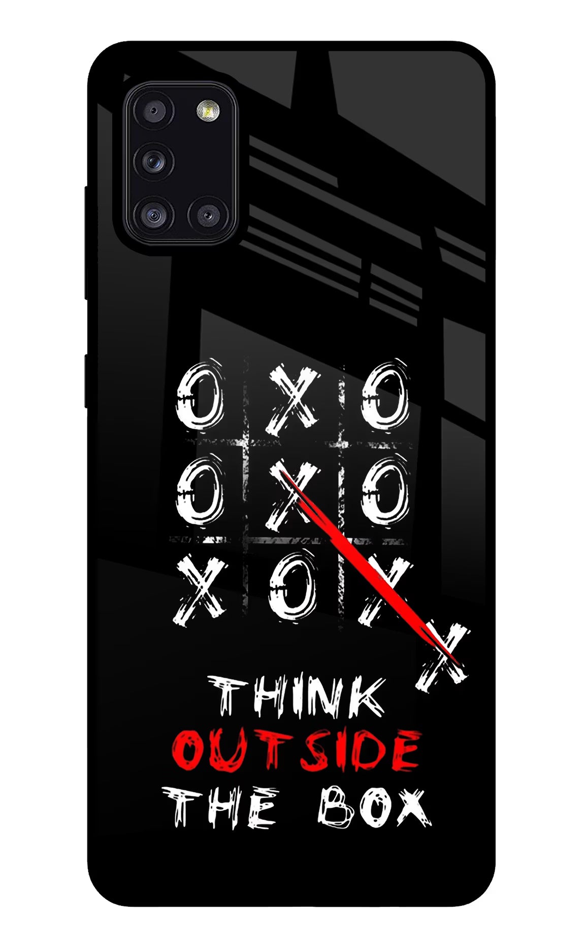 Think out of the BOX Samsung A31 Glass Case Back Cover by Casekaro