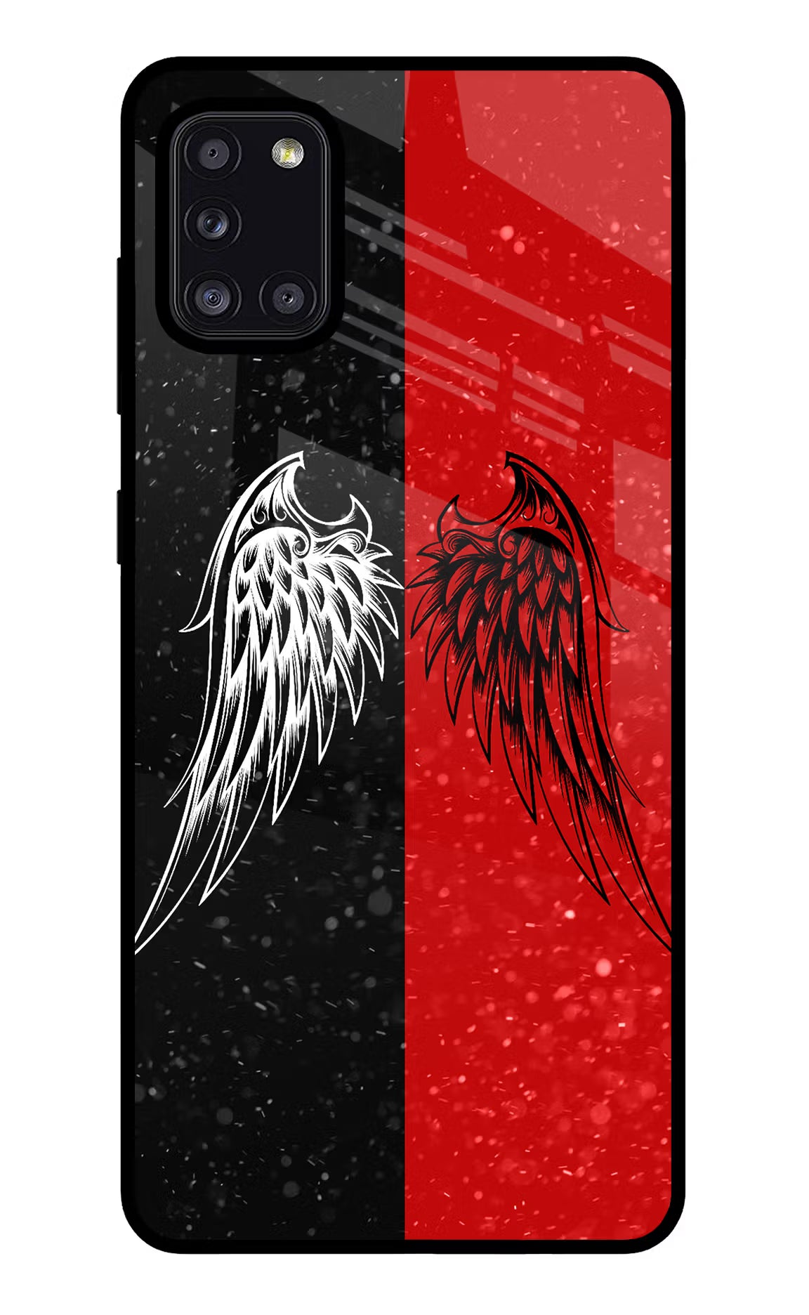 Wings Samsung A31 Glass Case Back Cover by Casekaro