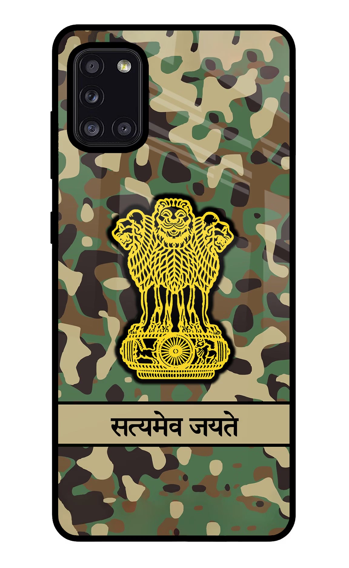 Satyamev Jayate Army Samsung A31 Glass Case
