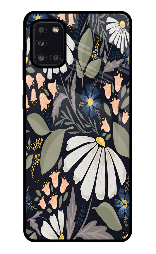 Flowers Art Samsung A31 Glass Case