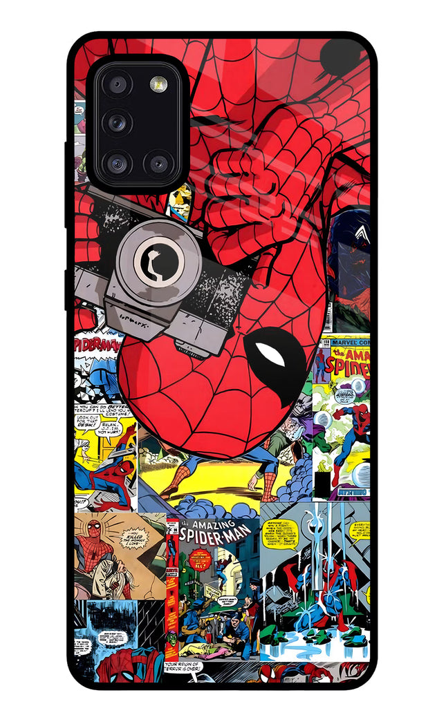 Spider Man Samsung A31 Glass Case Back Cover by Casekaro