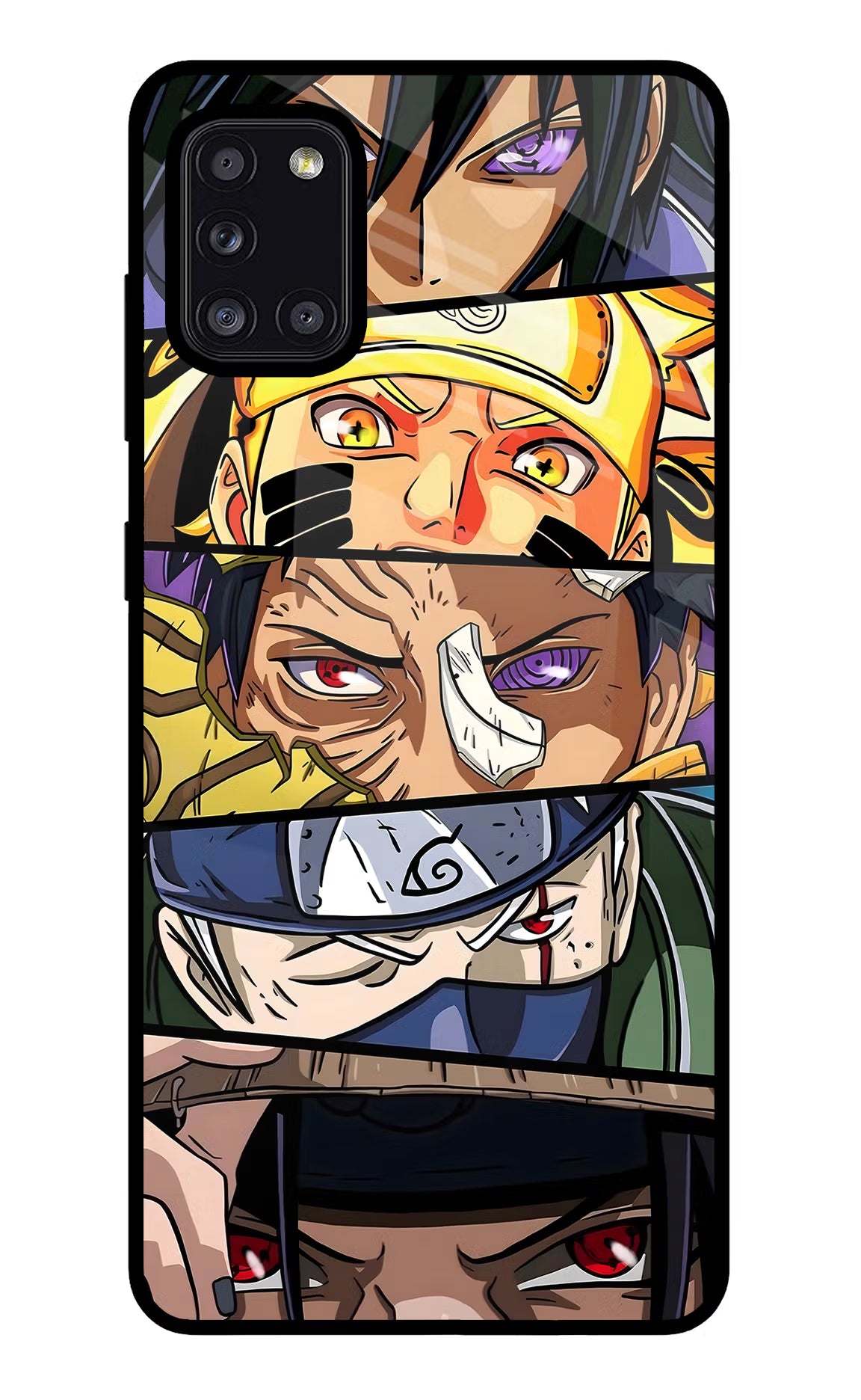 Naruto Character Samsung A31 Glass Case Back Cover by Casekaro