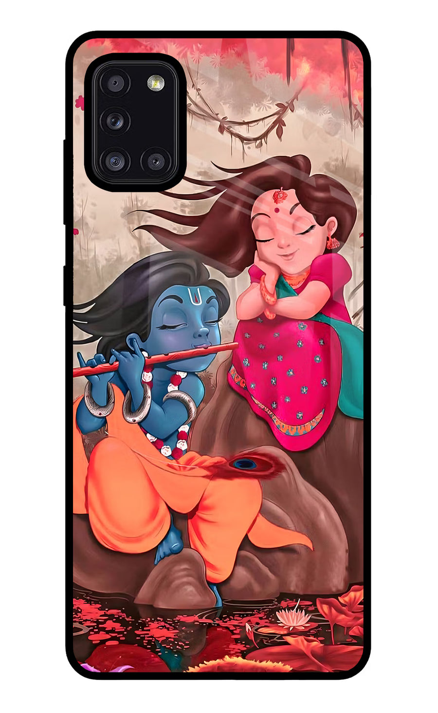 Radhe Krishna Samsung A31 Back Cover, Glass case