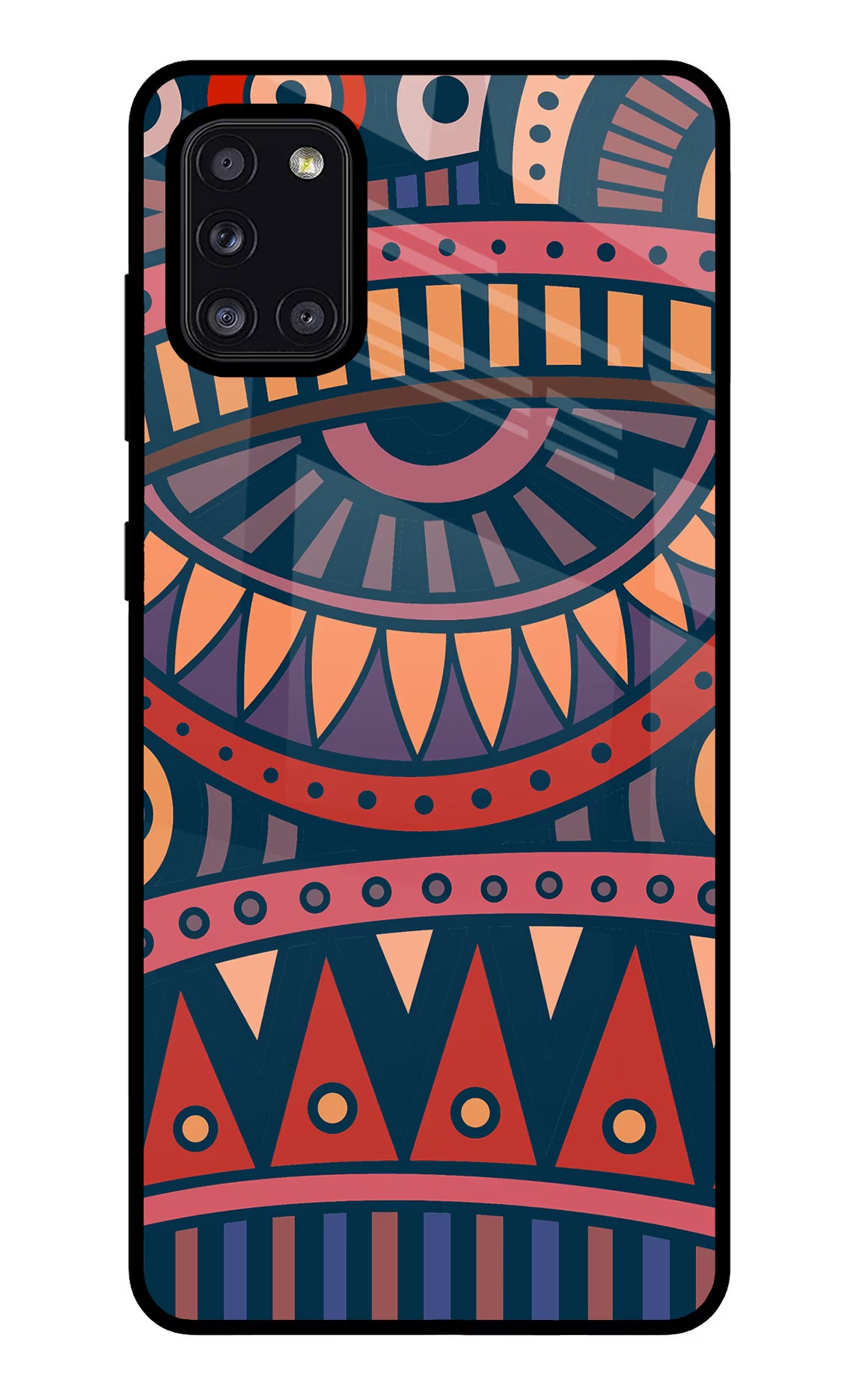 African Culture Design Samsung A31 Glass Case Back Cover by Casekaro
