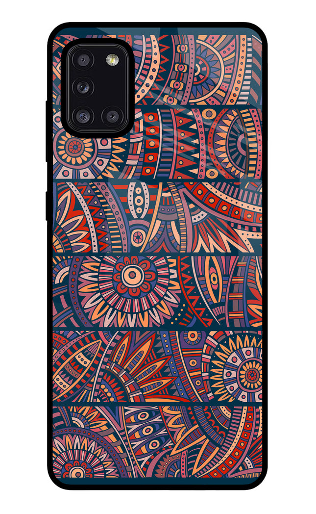 African Culture Design Samsung A31 Glass Case