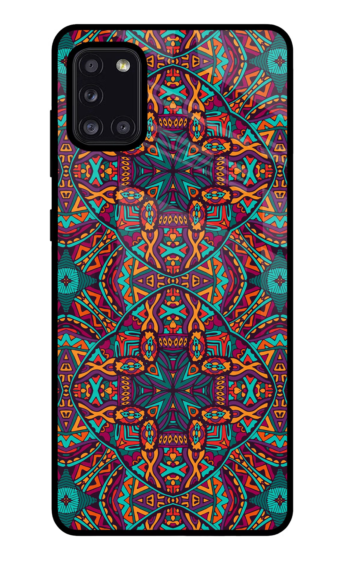 Colour Mandala Samsung A31 Glass Case Back Cover by Casekaro