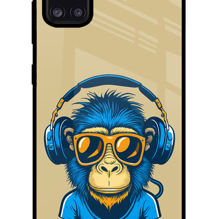 Monkey Headphone Samsung A31 Glass Case