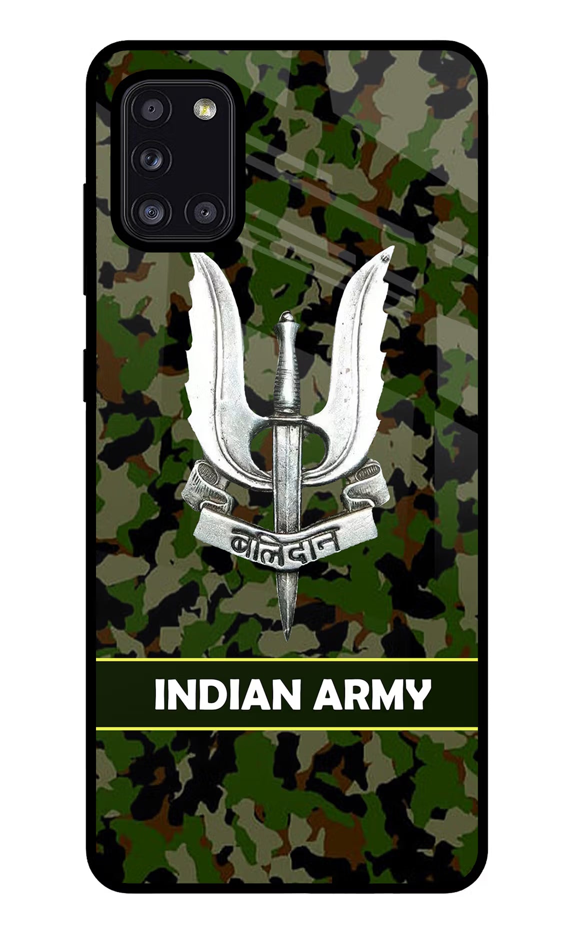 Balidan Indian Logo Samsung A31 Glass Case Back Cover by Casekaro