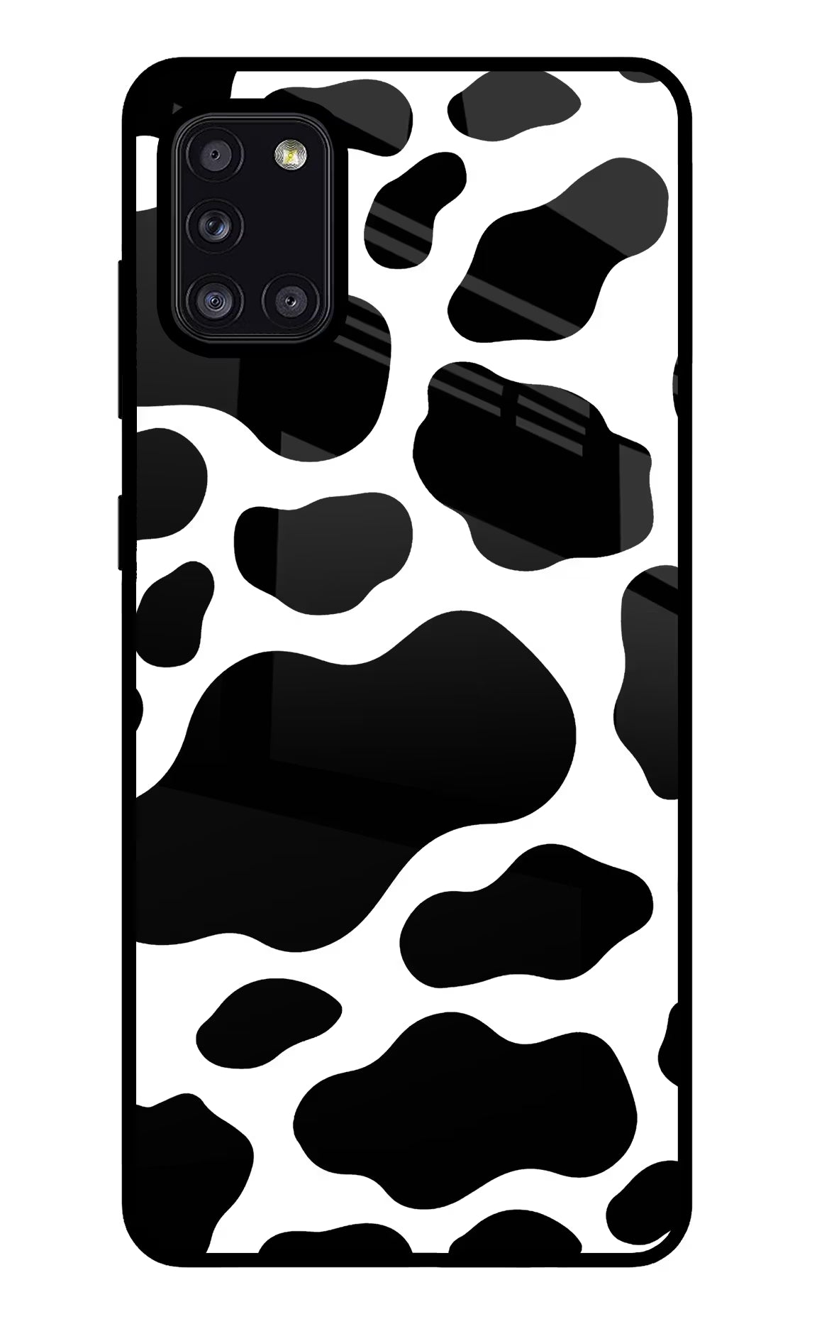 Cow Spots Samsung A31 Glass Case Back Cover by Casekaro