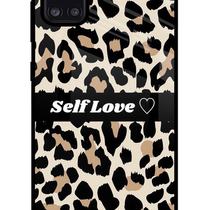 Leopard Print Self Love Samsung A31 Glass Case