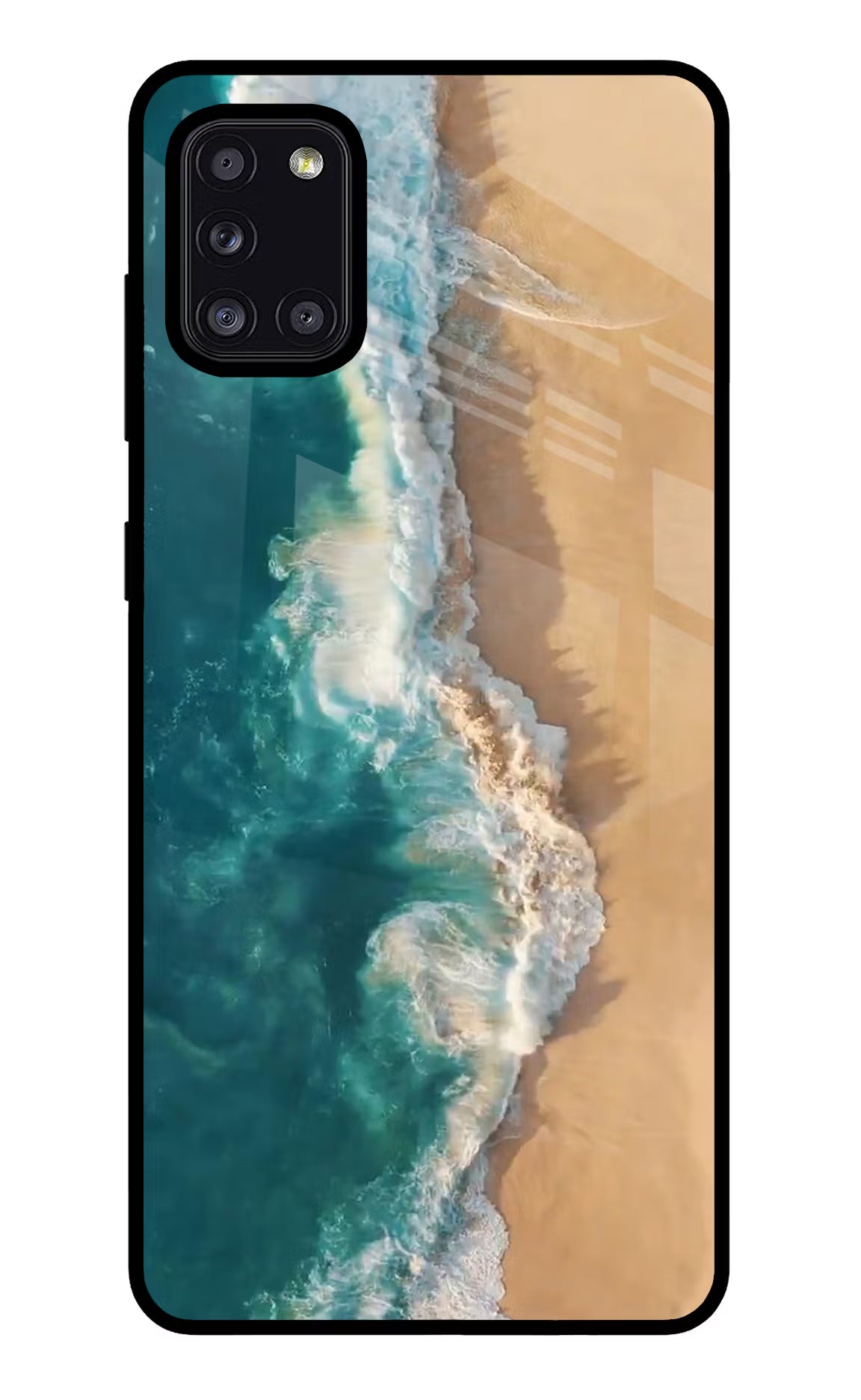 Ocean Beach Samsung A31 Glass Case Back Cover by Casekaro