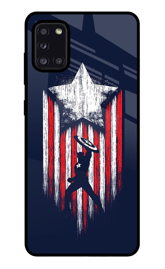Captain America Marvel Art Samsung A31 Glass Case