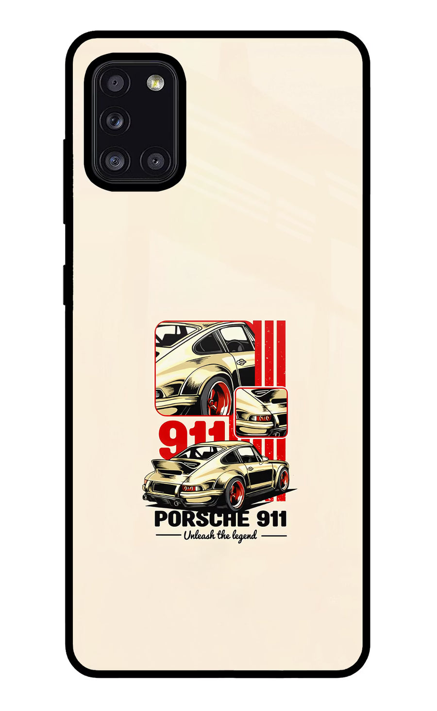 Classic Porsche 911 Samsung A31 Back Cover, Glass case
